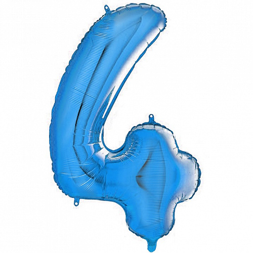 Шар фольгированный 32'/81см "Цифра 4" (синий)